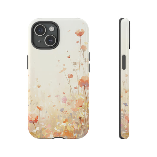 iPhone Case Vintage Floral, Beautiful Bright Watercolor Aesthetic Android Case, Youthful Wildflower Case, Gift For Flower Lover Gift For Her