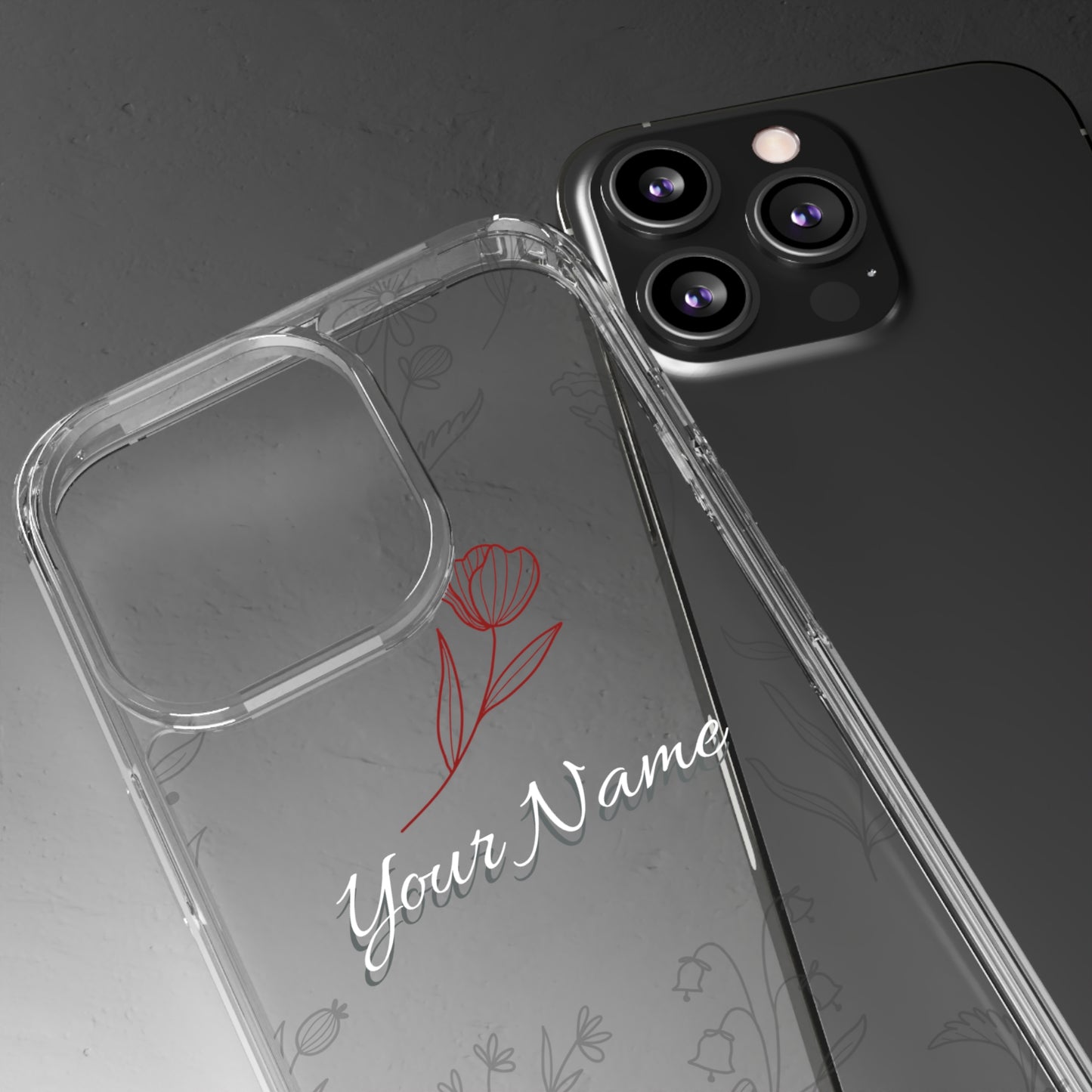 Personalized Rose Floral Sea | Clear iPhone Case / Samsung Case