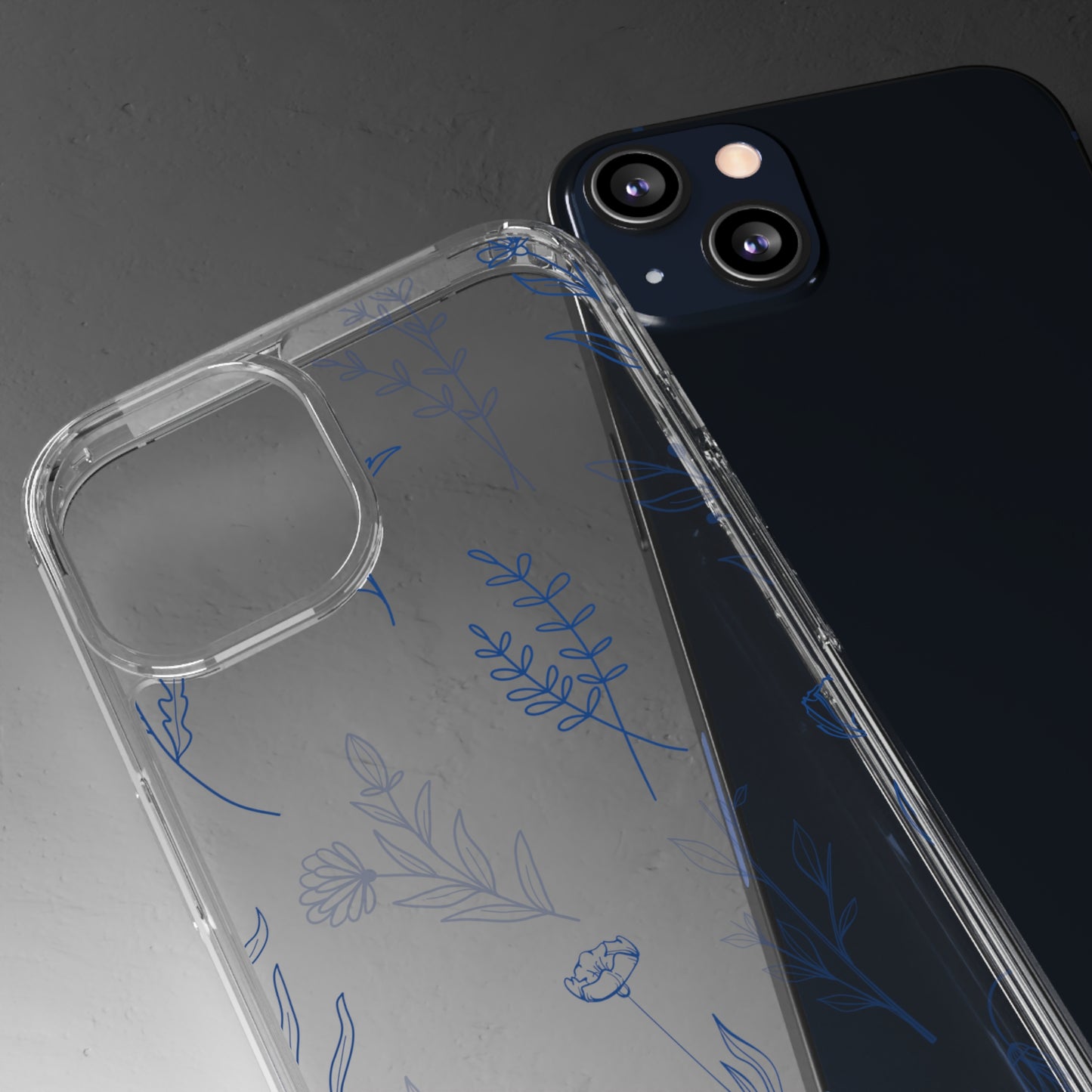 Deep Blue Sea Wildflower | Clear iPhone Case / Samsung Case