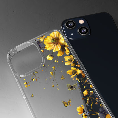 Beautiful Wildflower Vines | Yellow | Clear iPhone Case / Samsung Case