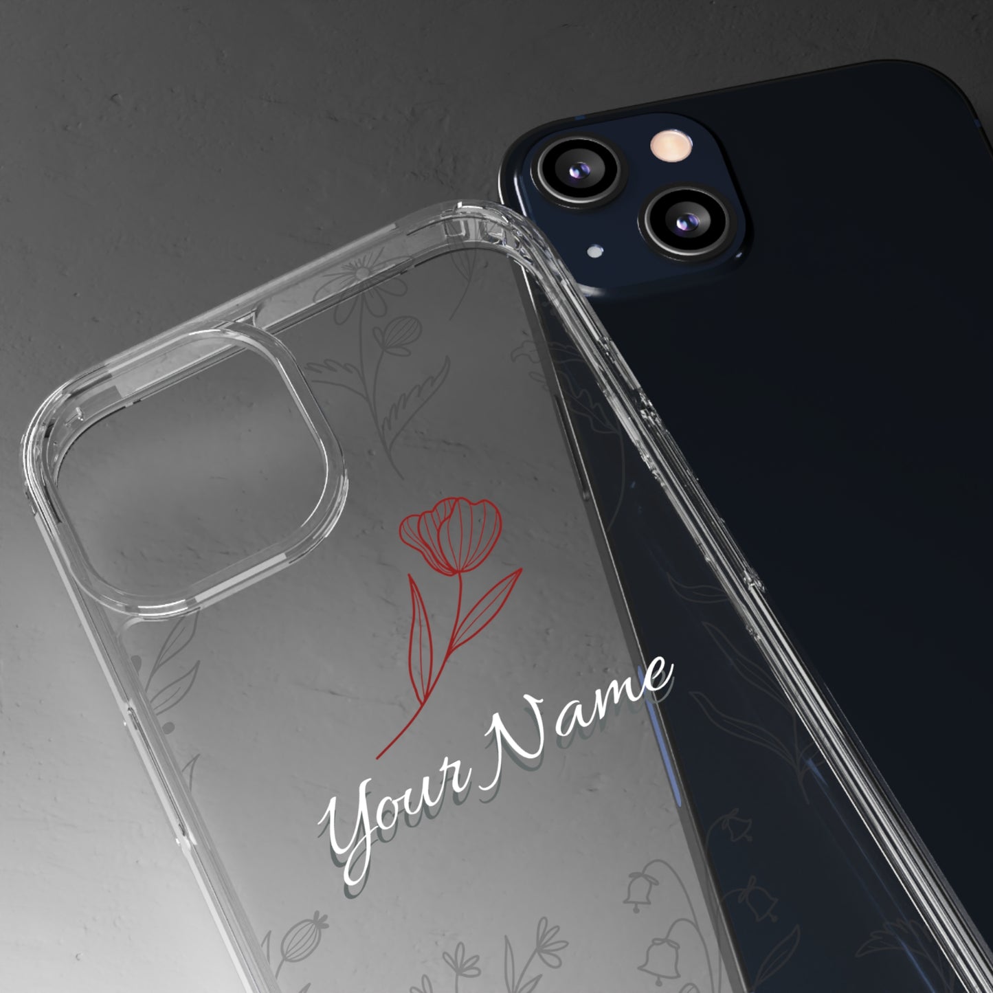 Personalized Rose Floral Sea | Clear iPhone Case / Samsung Case