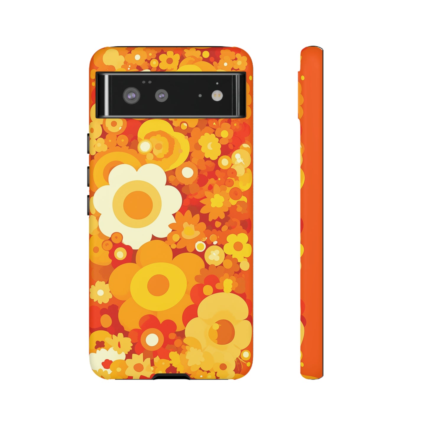 Big Bright Orange Abstract Floral iPhone Case / Samsung Case