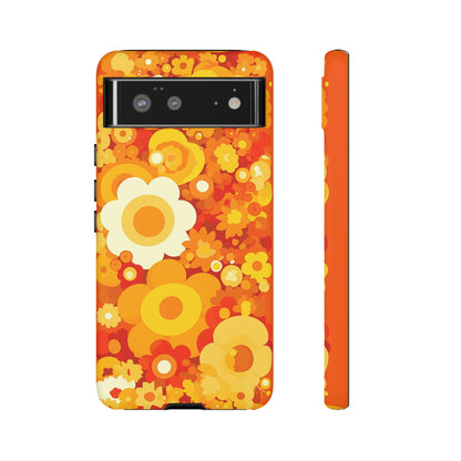 Big Bright Orange Abstract Floral iPhone Case / Samsung Case