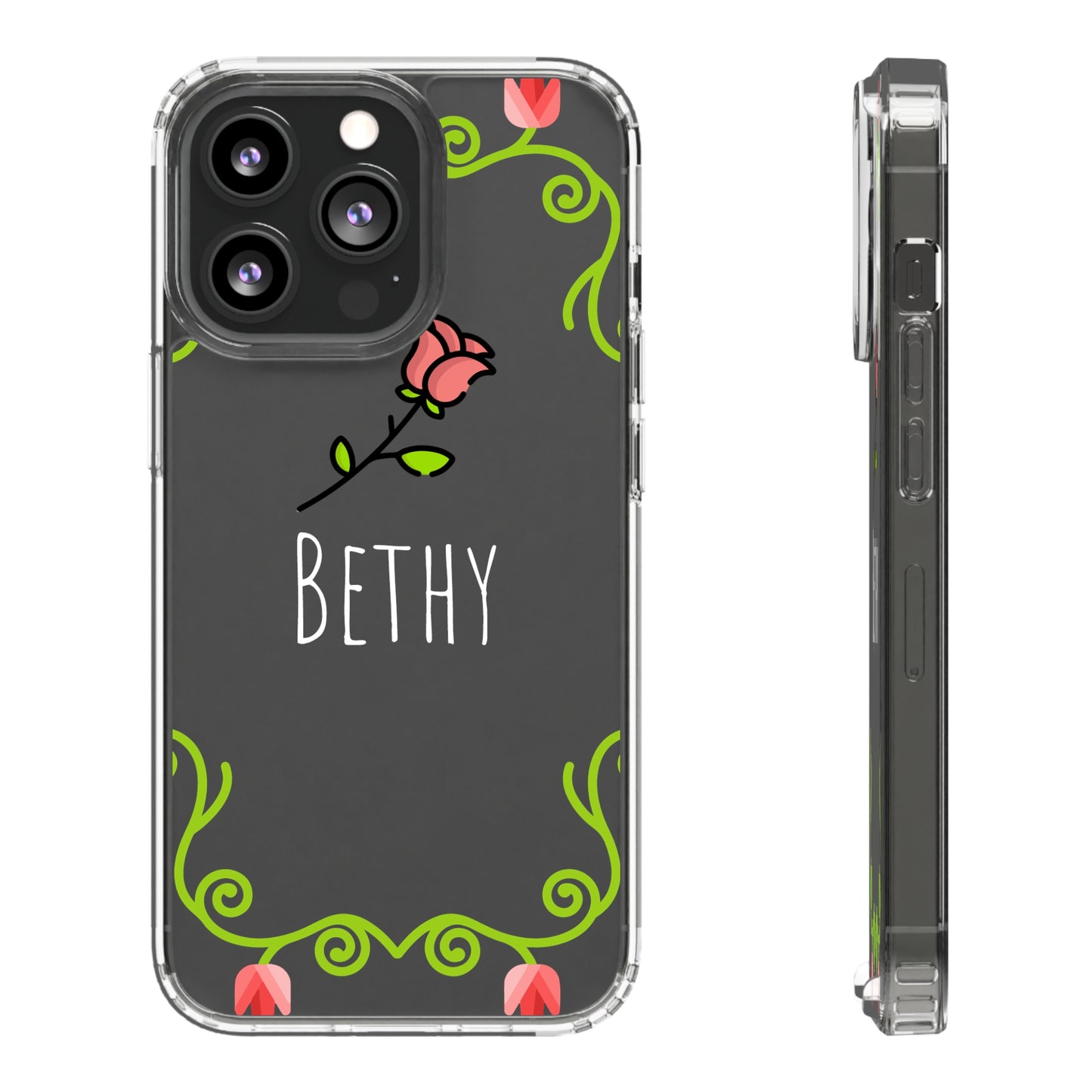 Custom Rose Floral Vines | Clear iPhone Case / Samsung Case