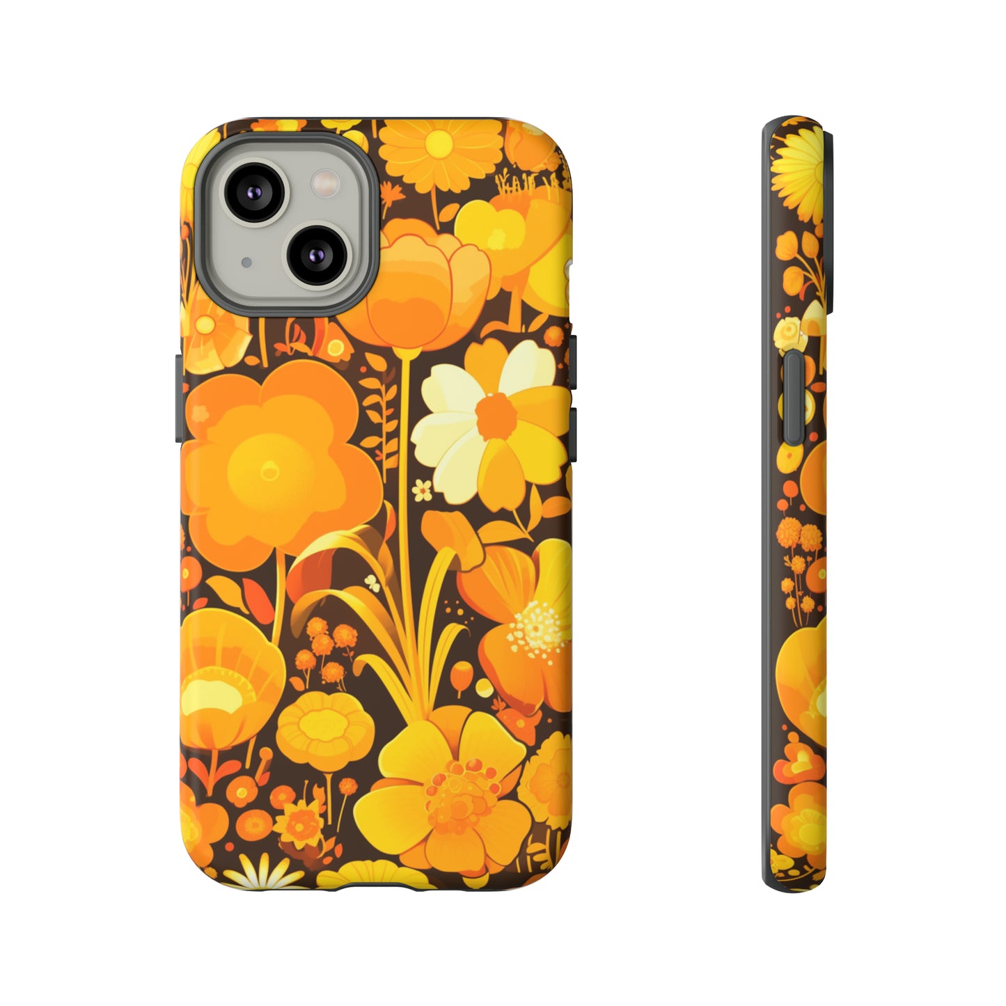 Retro Yellow Flower Patterns iPhone Case / Samsung Case