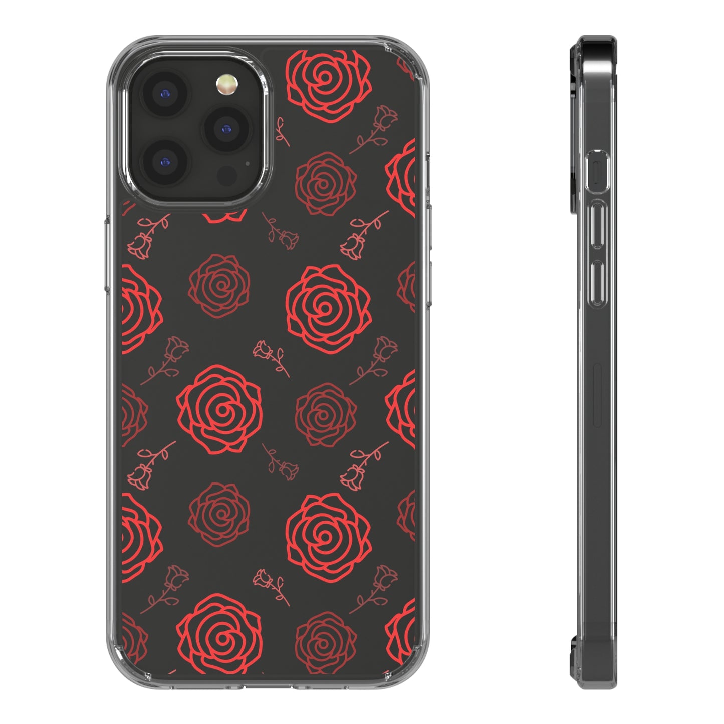 Thin Rose Pattern | Clear iPhone Case / Samsung Case