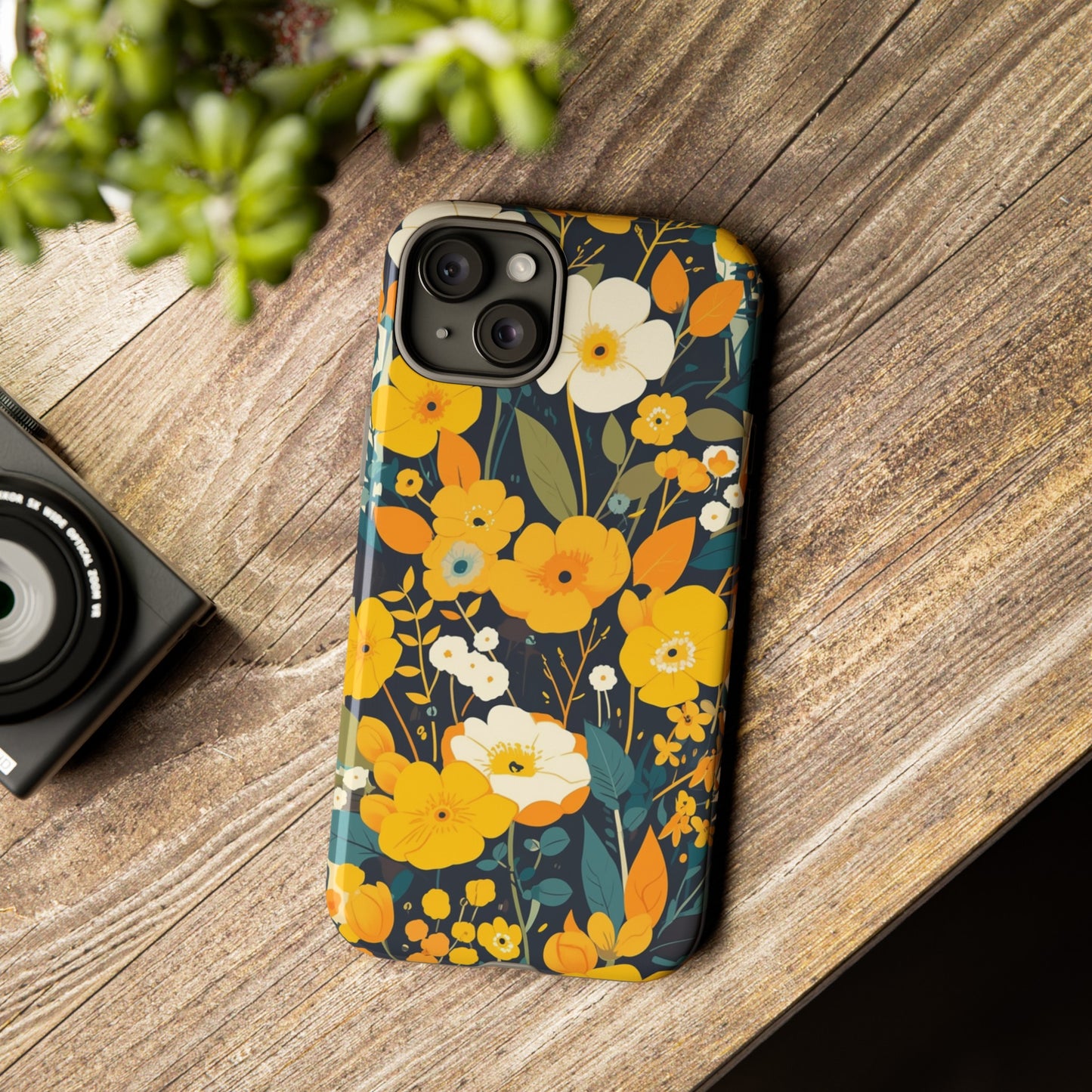 Retro Yellow Flowers iPhone Case / Samsung Case