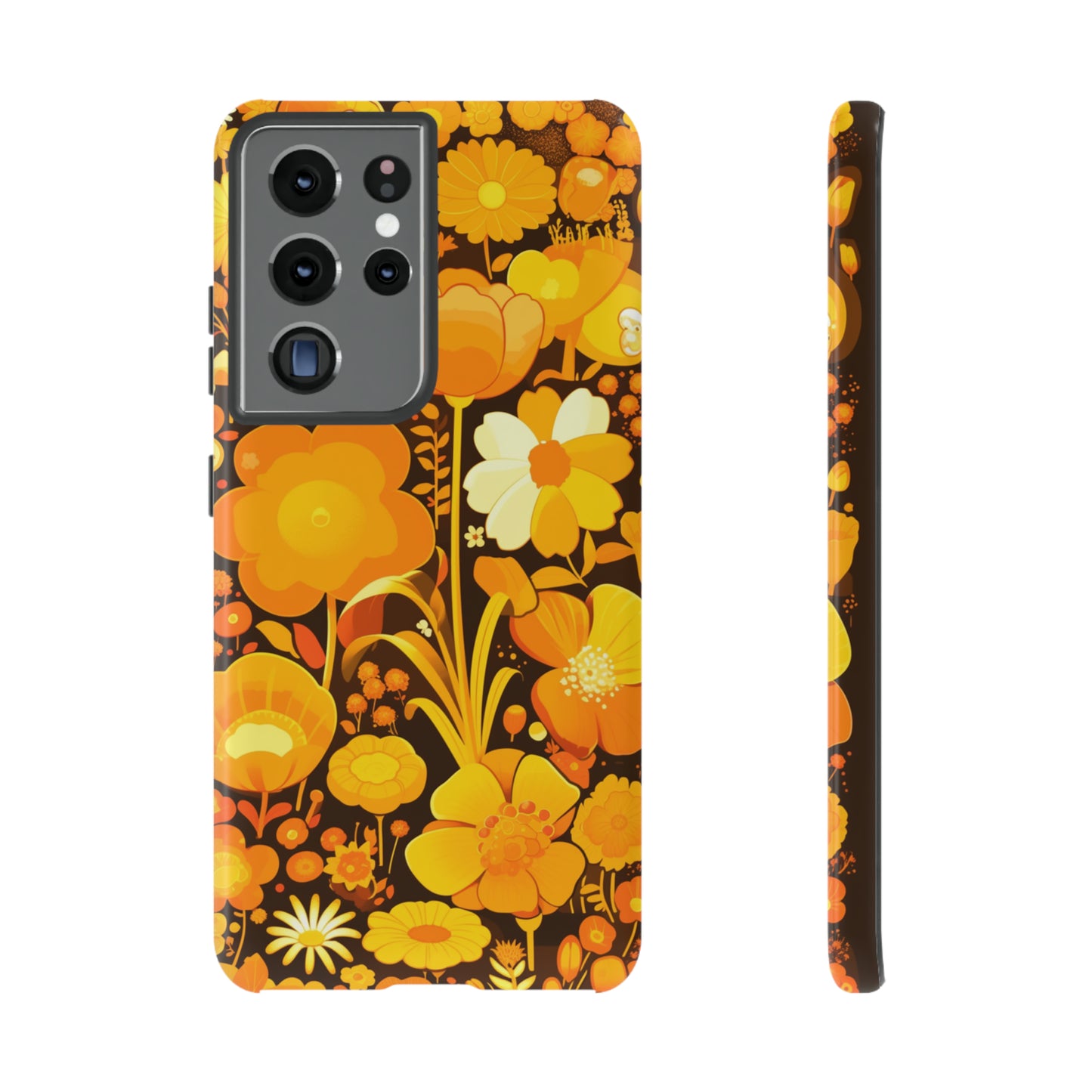 Retro Yellow Flower Patterns iPhone Case / Samsung Case