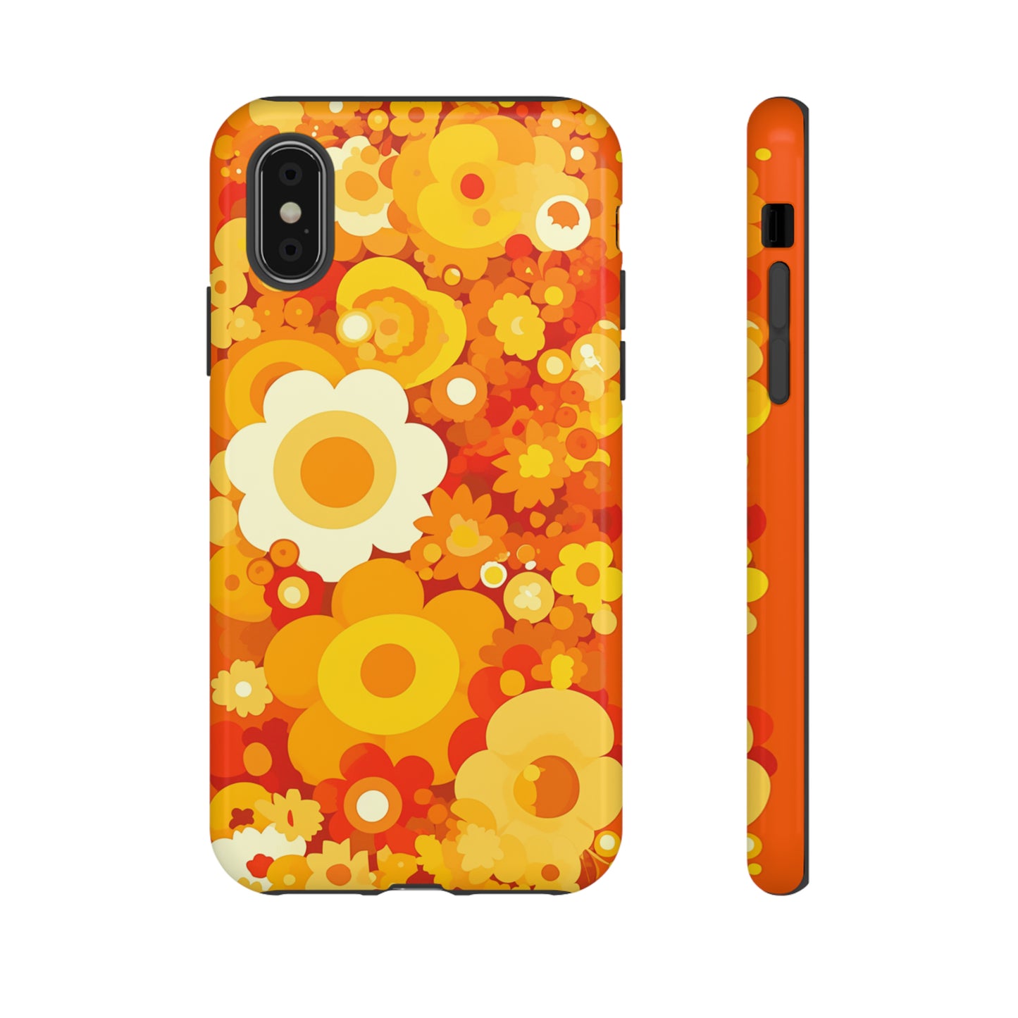 Big Bright Orange Abstract Floral iPhone Case / Samsung Case