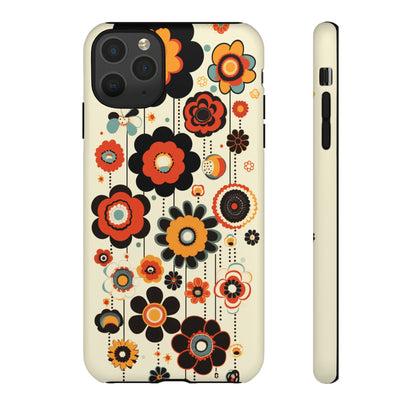 Minimalistic Round Flowers & Thin Vines Pattern iPhone Case