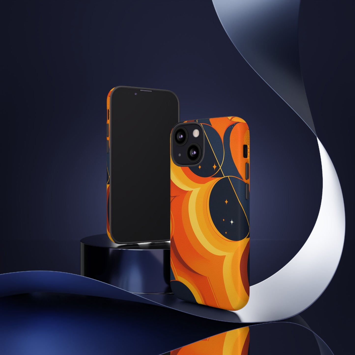 Orange & Black Groovy Patterns iPhone Case / Samsung Case