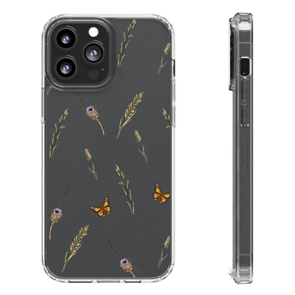 Gentle Wildflowers & Butterflies | Clear iPhone Case / Samsung Case