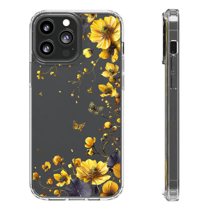 Beautiful Wildflower Vines | Yellow | Clear iPhone Case / Samsung Case