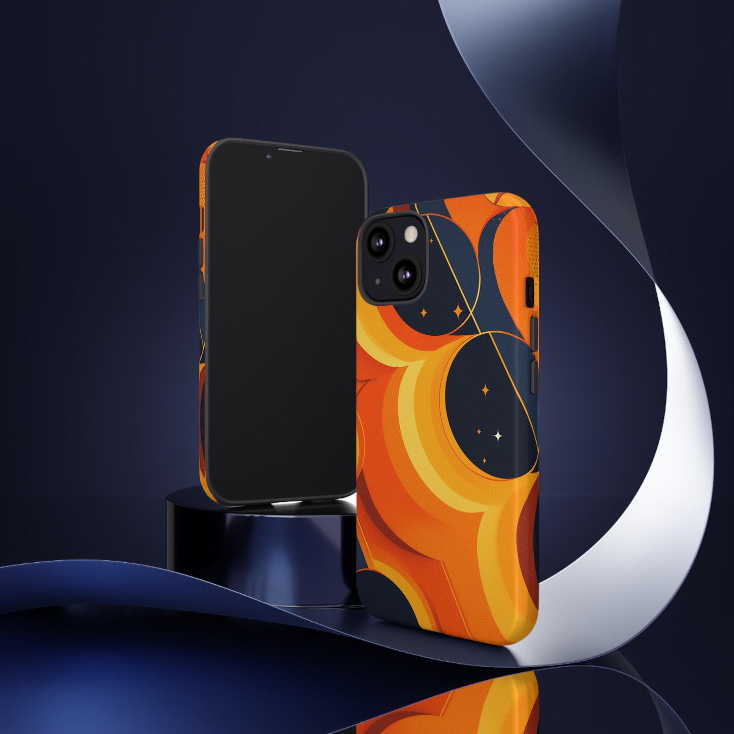 Orange & Black Groovy Patterns iPhone Case / Samsung Case