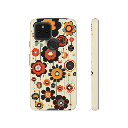 Minimalistic Round Flowers & Thin Vines Pattern iPhone Case