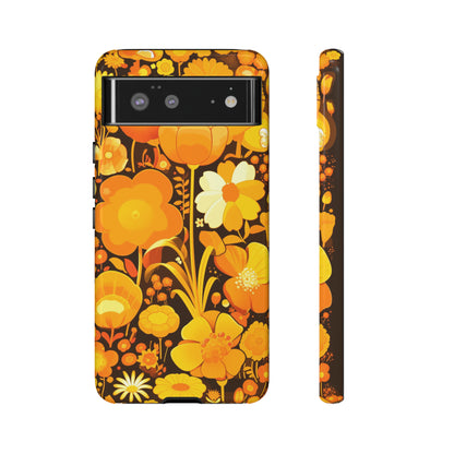 Retro Yellow Flower Patterns iPhone Case / Samsung Case