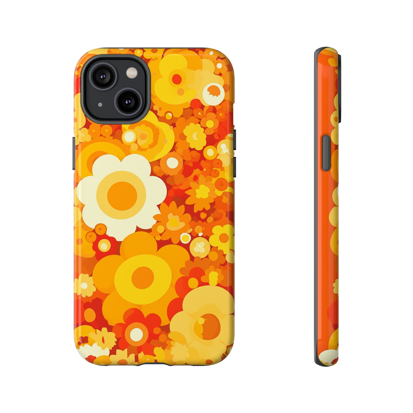 Big Bright Orange Abstract Floral iPhone Case / Samsung Case