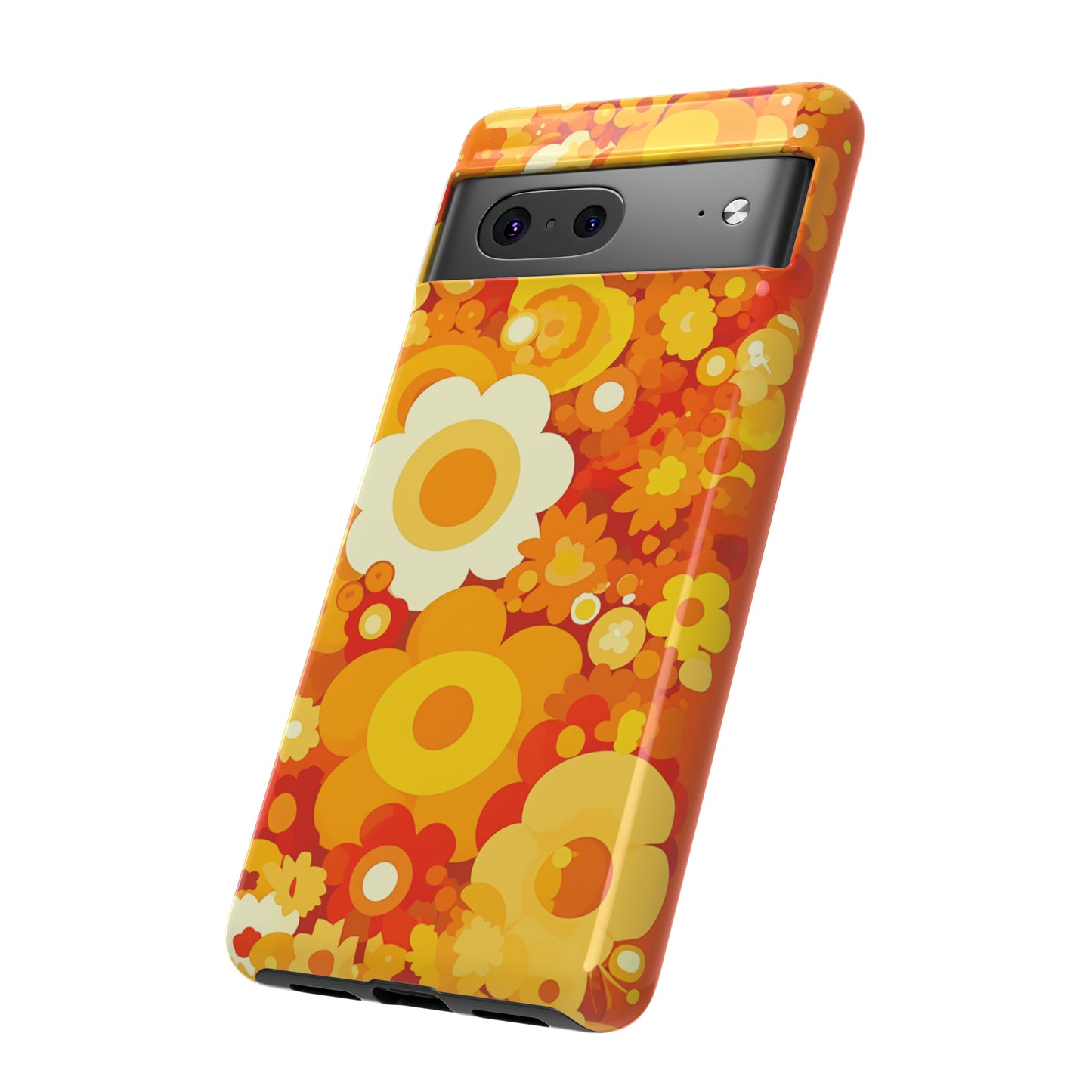 Big Bright Orange Abstract Floral iPhone Case / Samsung Case