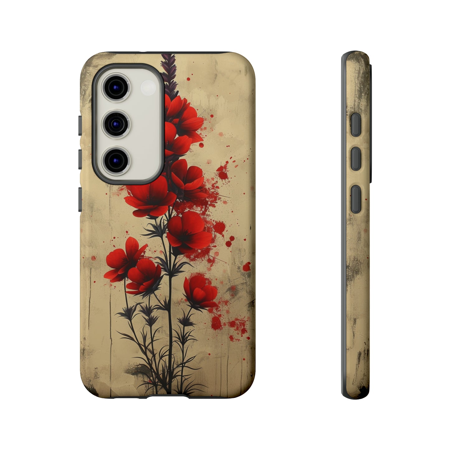 Vintage Red Roses, Wildflowers iPhone Case