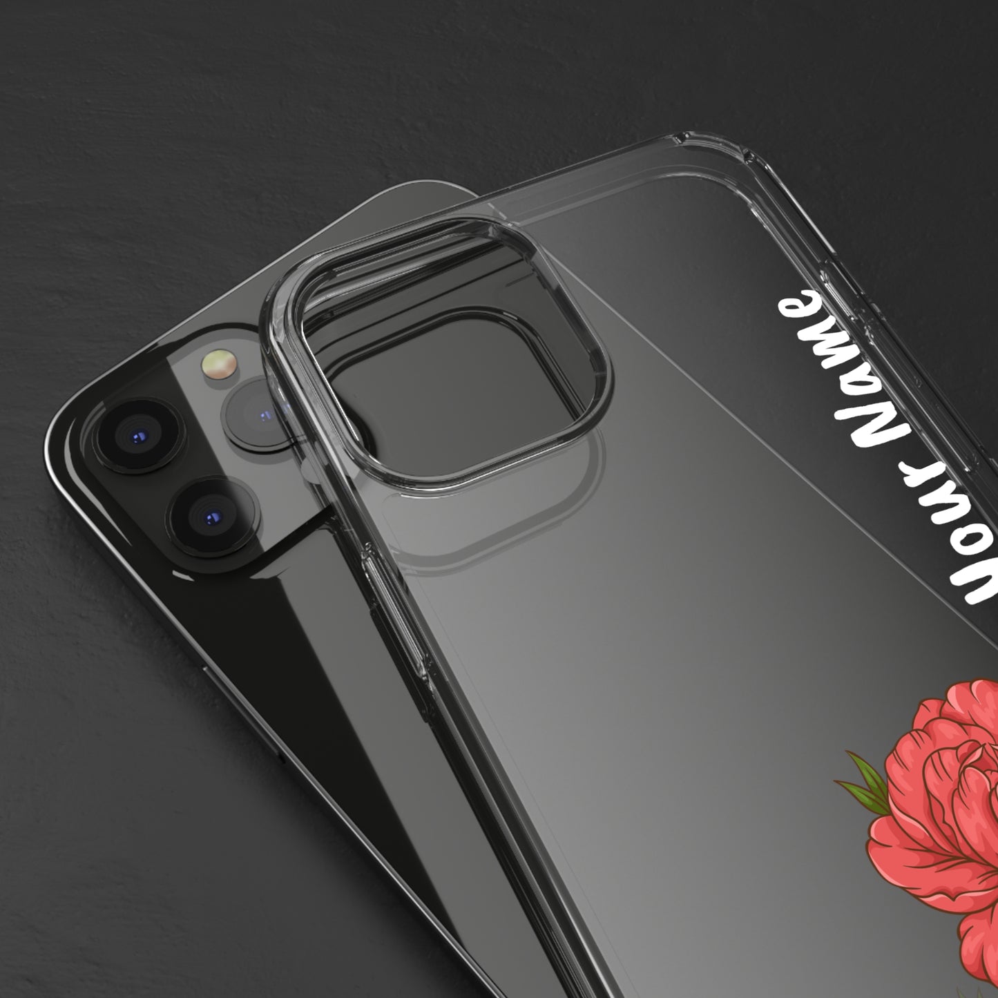 Custom Red Flowers | Clear iPhone Case / Samsung Case