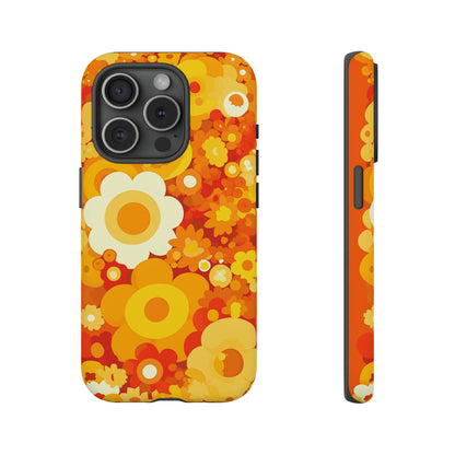 Big Bright Orange Abstract Floral iPhone Case / Samsung Case