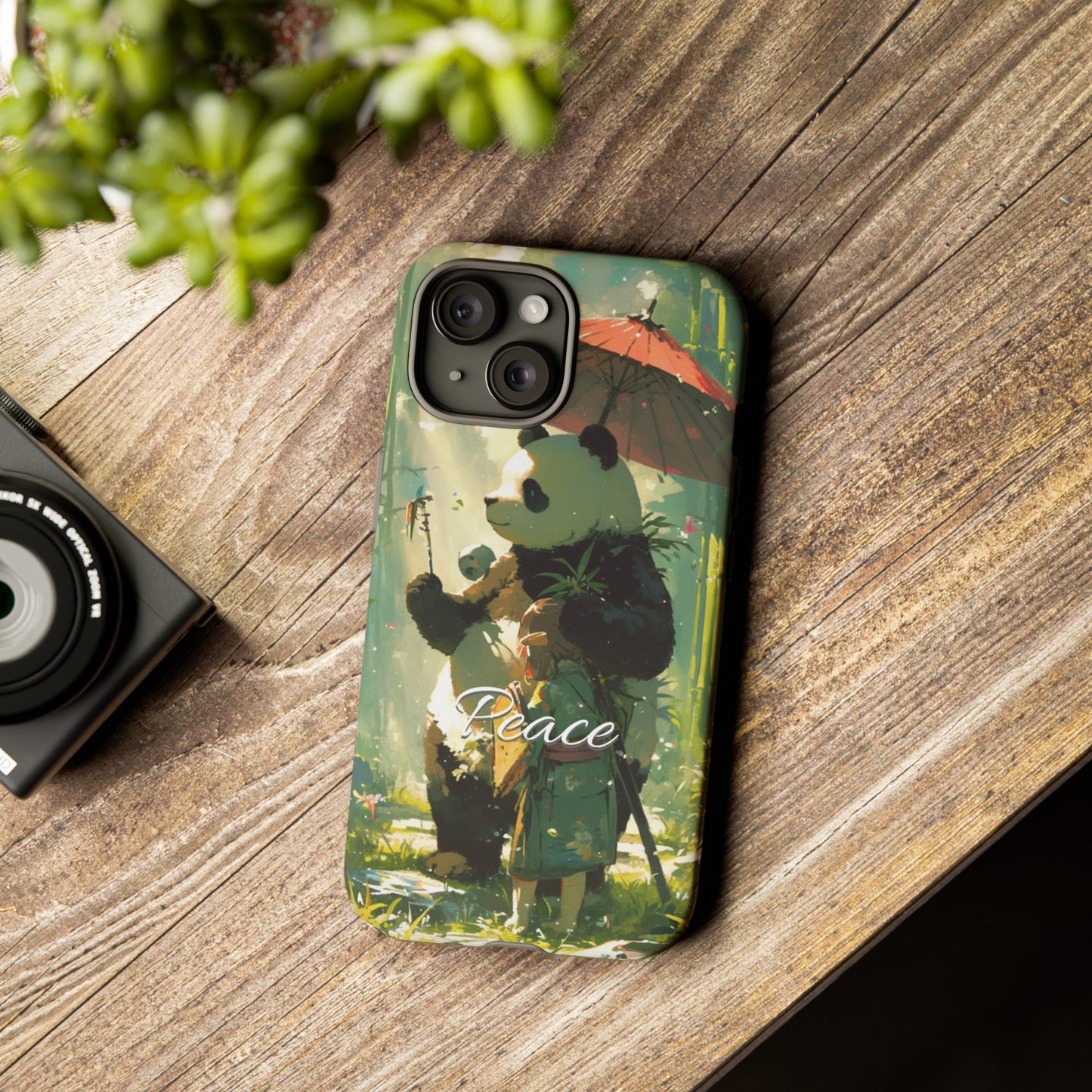 Japanese Aesthetic Vintage Panda iPhone Case / Samsung Case | "Peace"