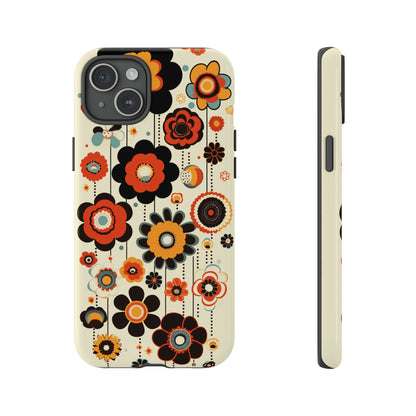 Minimalistic Round Flowers & Thin Vines Pattern iPhone Case