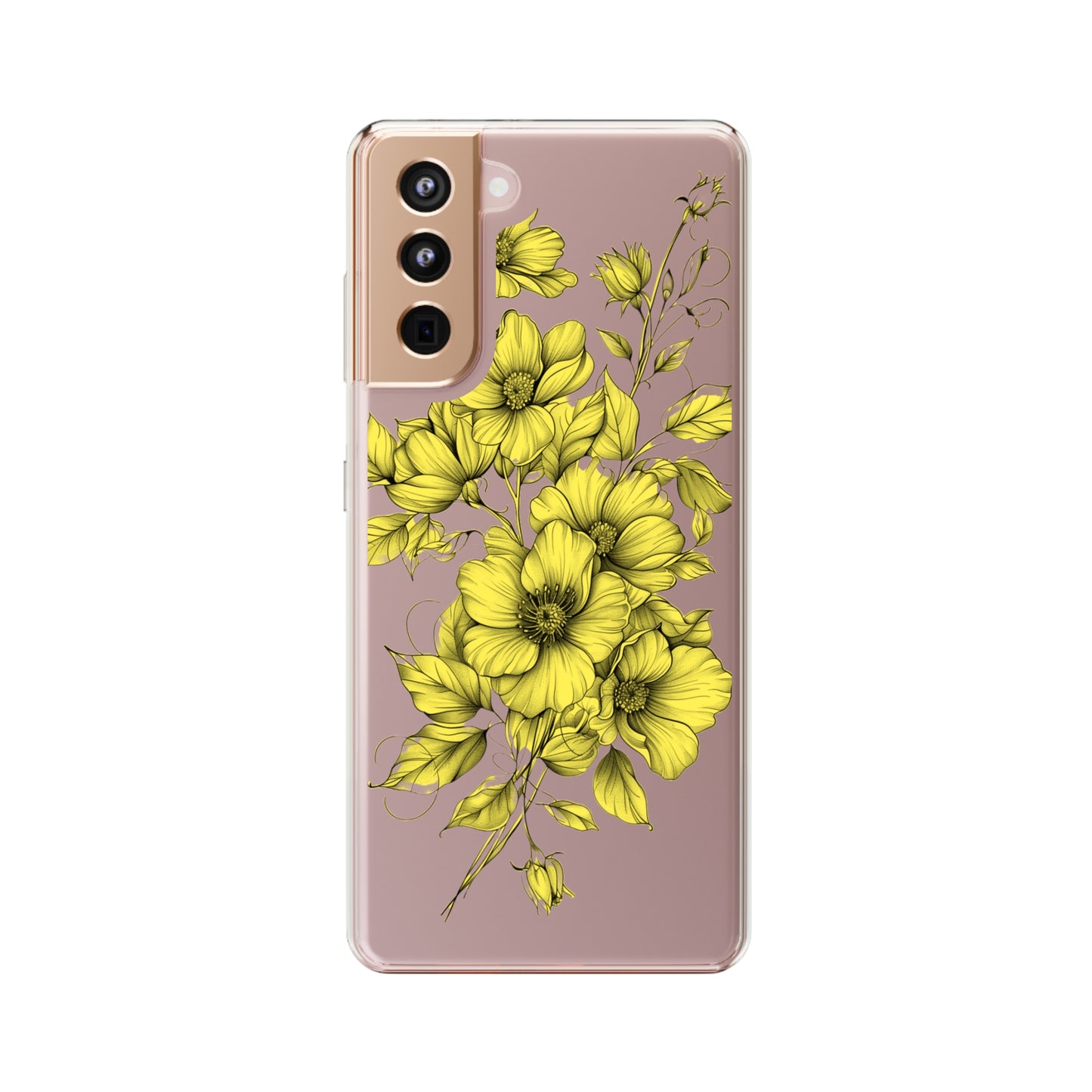 Pressed Yellow Flowers | Clear iPhone Case / Samsung Case