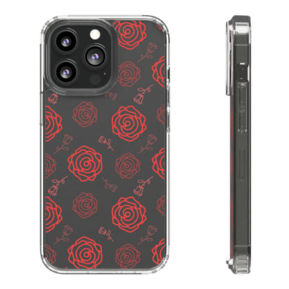 Thin Rose Pattern | Clear iPhone Case / Samsung Case