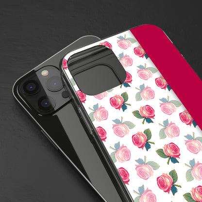 Custom Name Pink Floral Pattern | Clear iPhone Case / Samsung Case