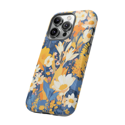 Wildflower Blooms, Abstract Retro Floral iPhone Case / Samsung Case