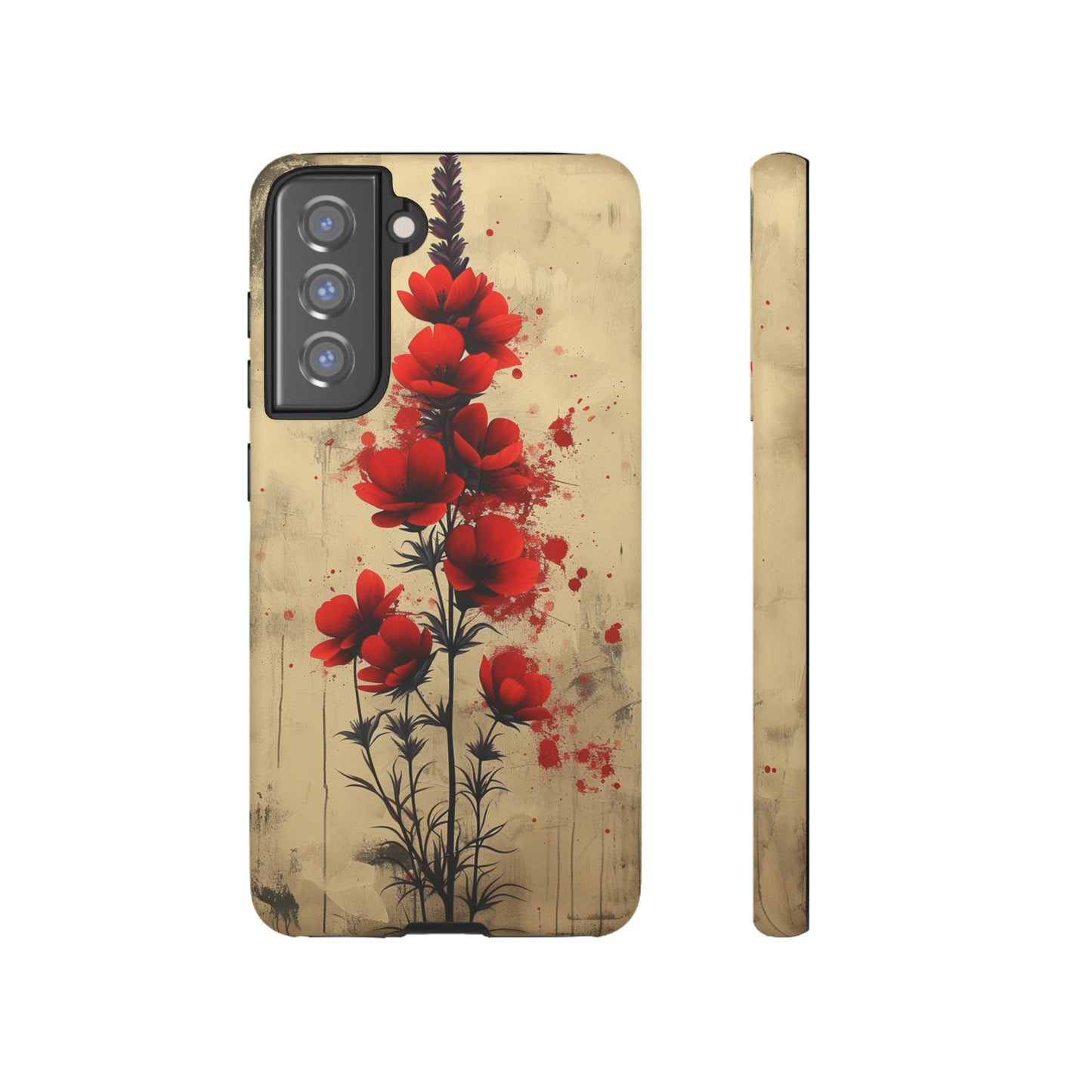 Vintage Red Roses, Wildflowers iPhone Case