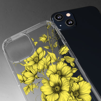 Pressed Yellow Flowers | Clear iPhone Case / Samsung Case