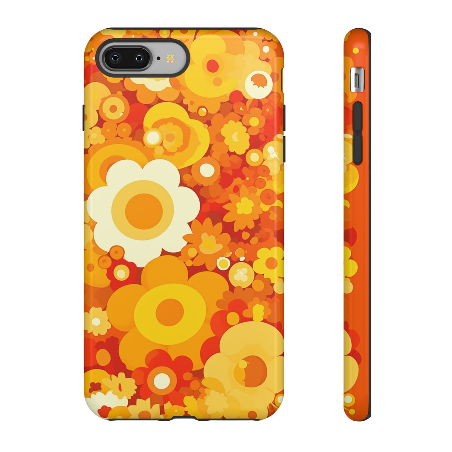 Big Bright Orange Abstract Floral iPhone Case / Samsung Case