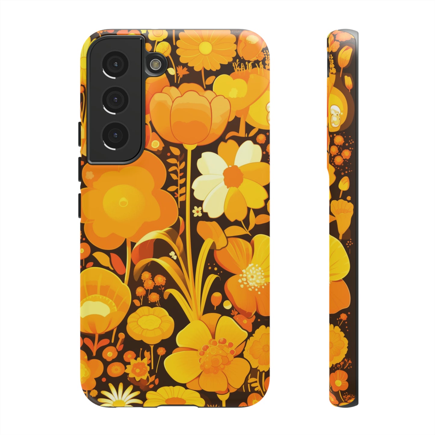 Retro Yellow Flower Patterns iPhone Case / Samsung Case