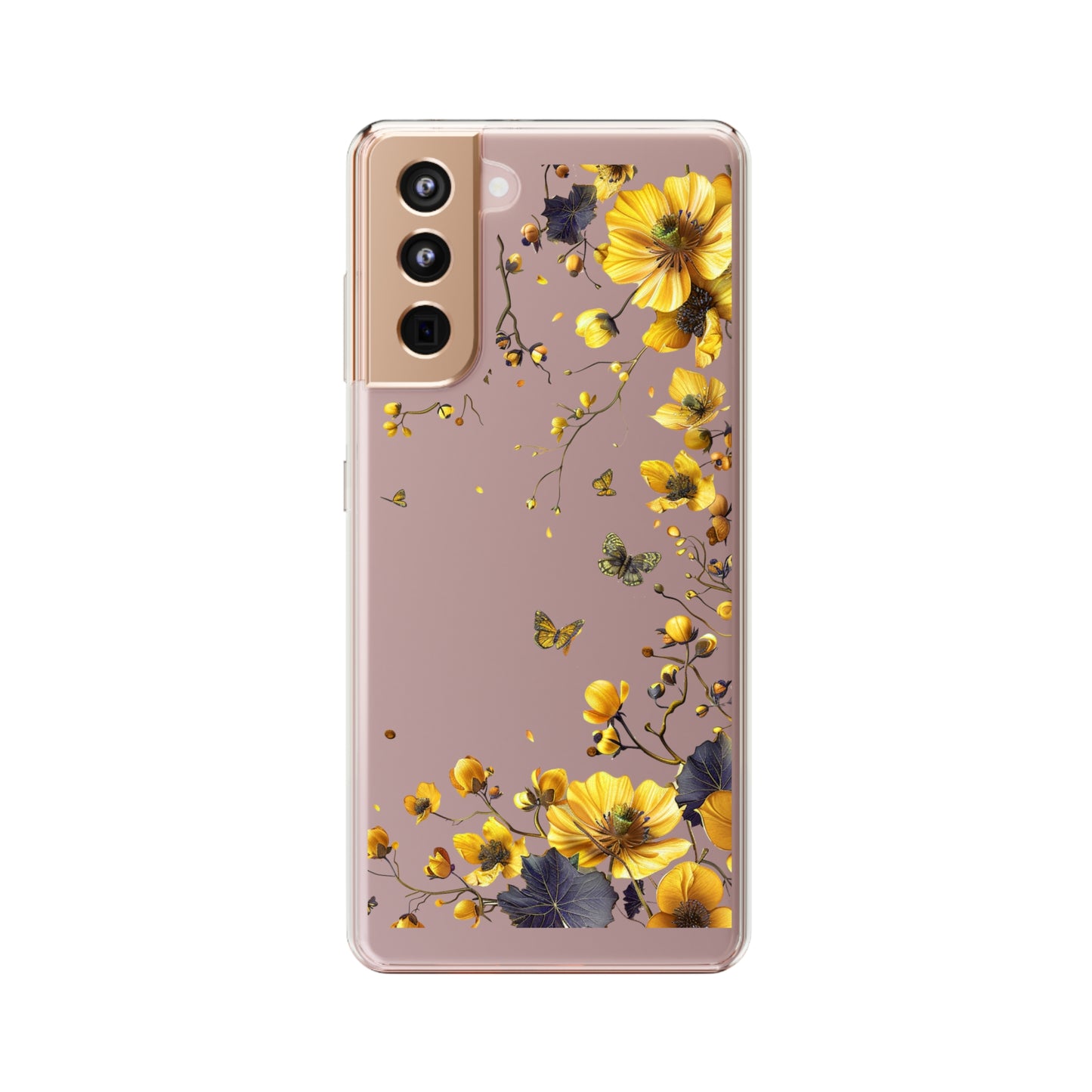 Beautiful Wildflower Vines | Yellow | Clear iPhone Case / Samsung Case