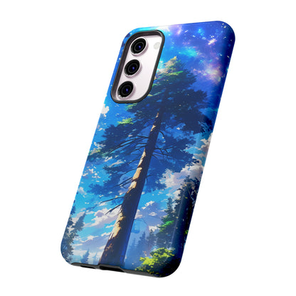 Abstract Tall Japanese Tree Beautiful Moon iPhone Case, Gift for Astral Lover