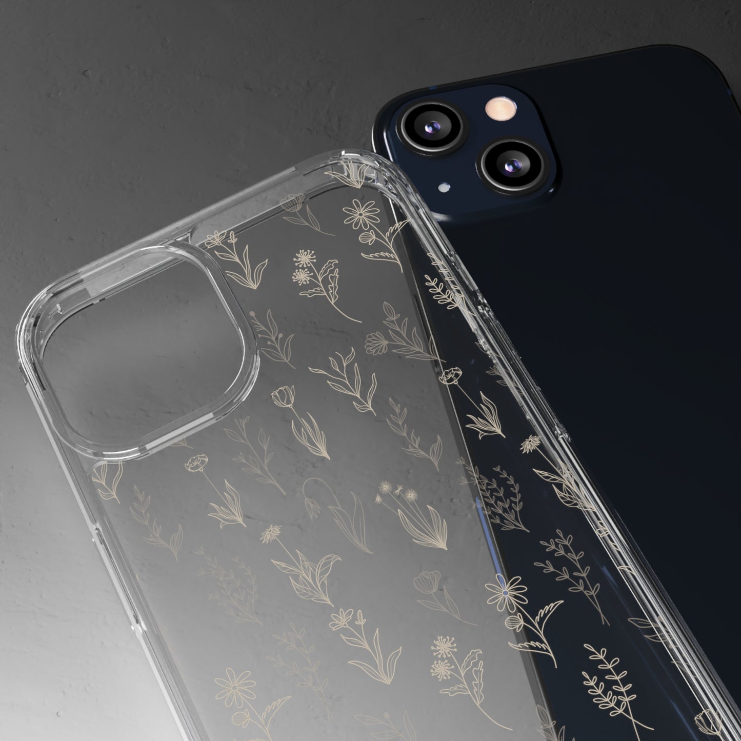 Light Gold Floral Sea | Clear iPhone Case / Samsung Case