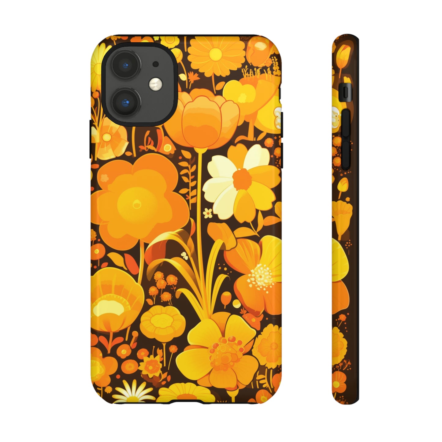 Retro Yellow Flower Patterns iPhone Case / Samsung Case