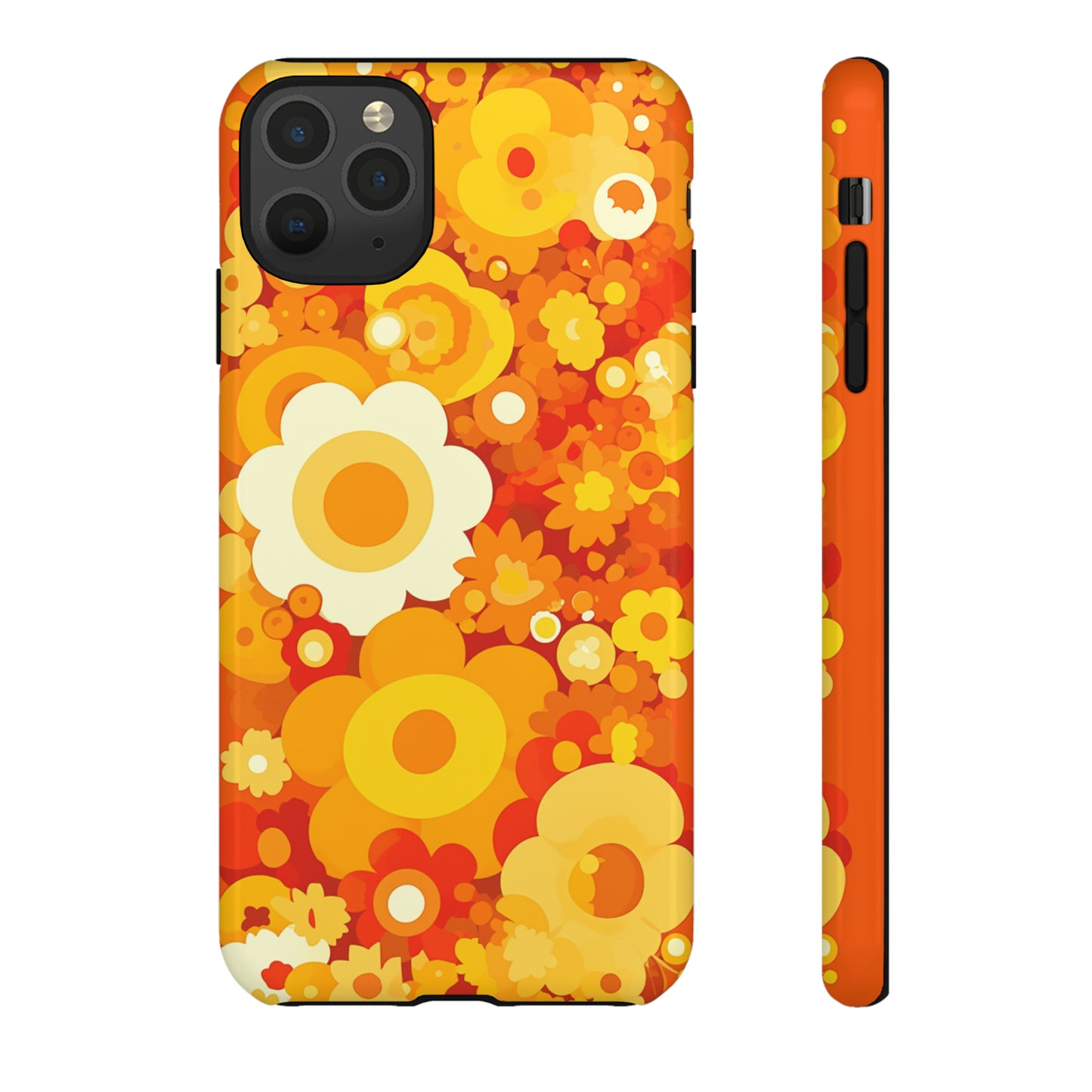 Big Bright Orange Abstract Floral iPhone Case / Samsung Case