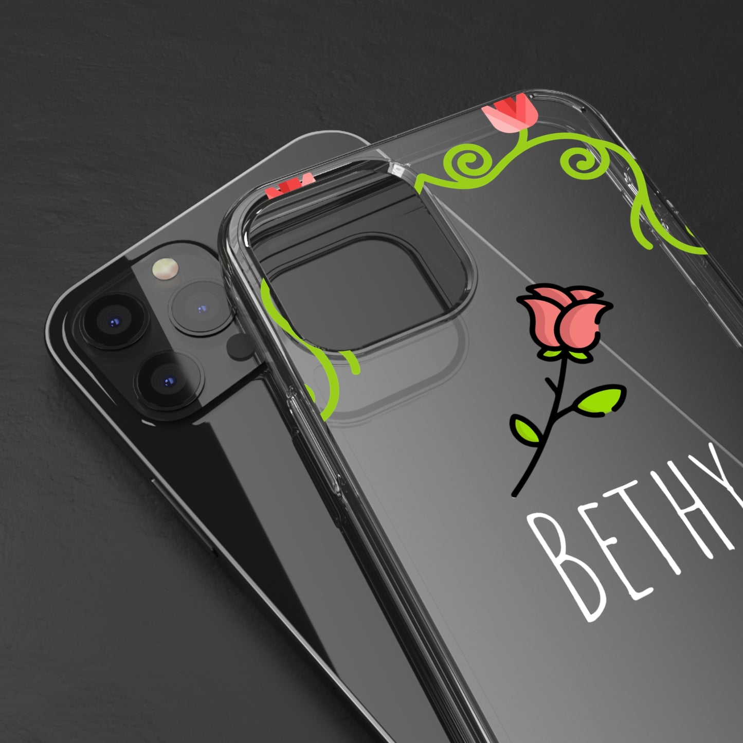 Custom Rose Floral Vines | Clear iPhone Case / Samsung Case