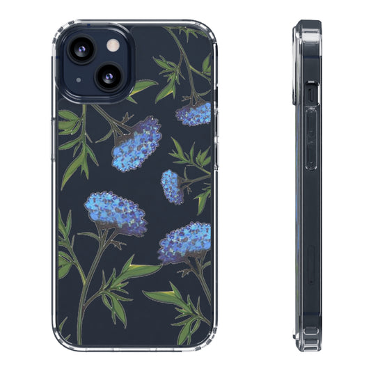 Royal Blue Botanic | Clear iPhone Case / Samsung Case