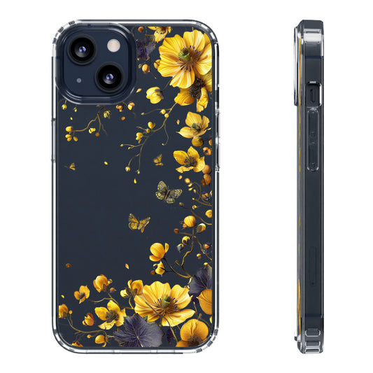 Beautiful Wildflower Vines | Yellow | Clear iPhone Case / Samsung Case