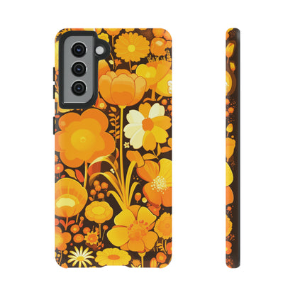 Retro Yellow Flower Patterns iPhone Case / Samsung Case