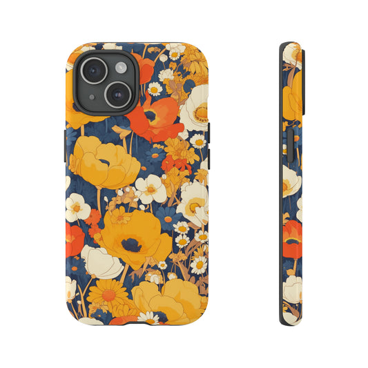 Vintage Retro Flower Patterns iPhone Case / Samsung Case, Gift for Floral Lovers, Gift for Her