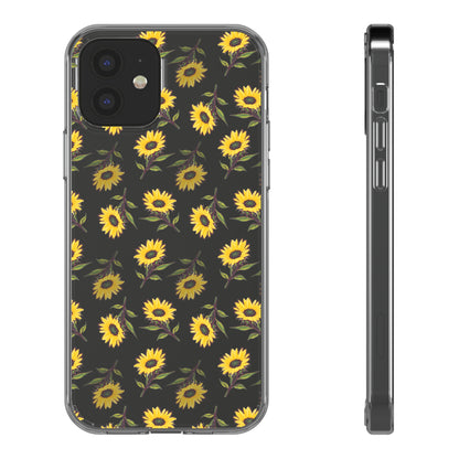 Sunflower Pattern | Clear iPhone Case / Samsung Case