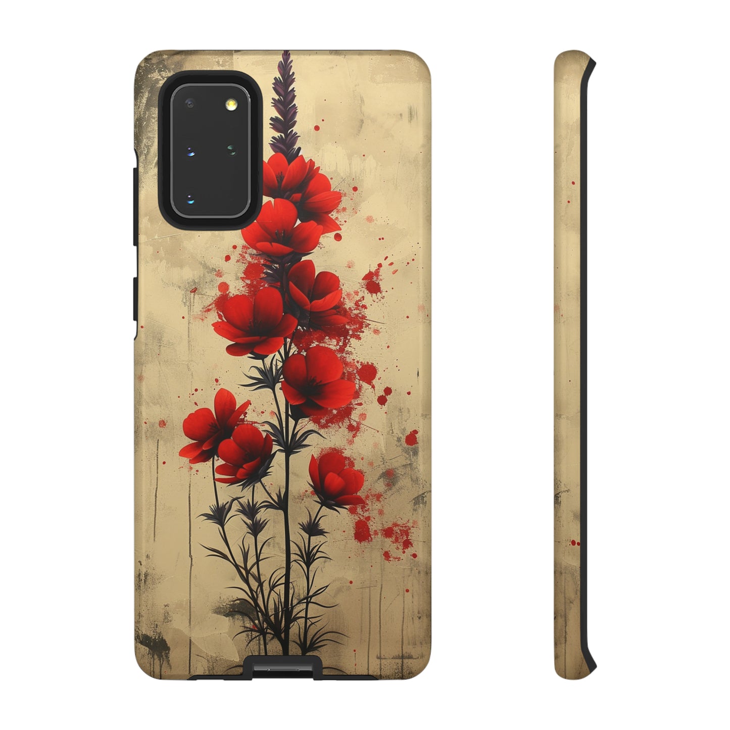 Vintage Red Roses, Wildflowers iPhone Case