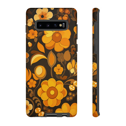 Abstract Retro 70s Dark Wildflower Patterns iPhone Case / Samsung Case