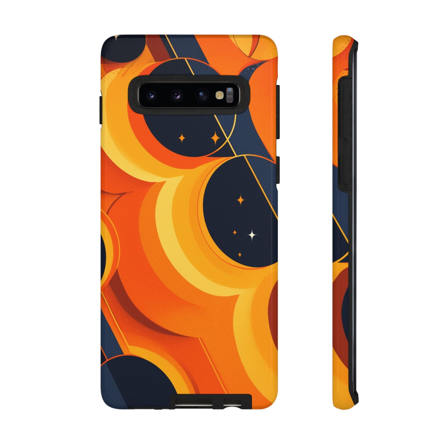 Orange & Black Groovy Patterns iPhone Case / Samsung Case