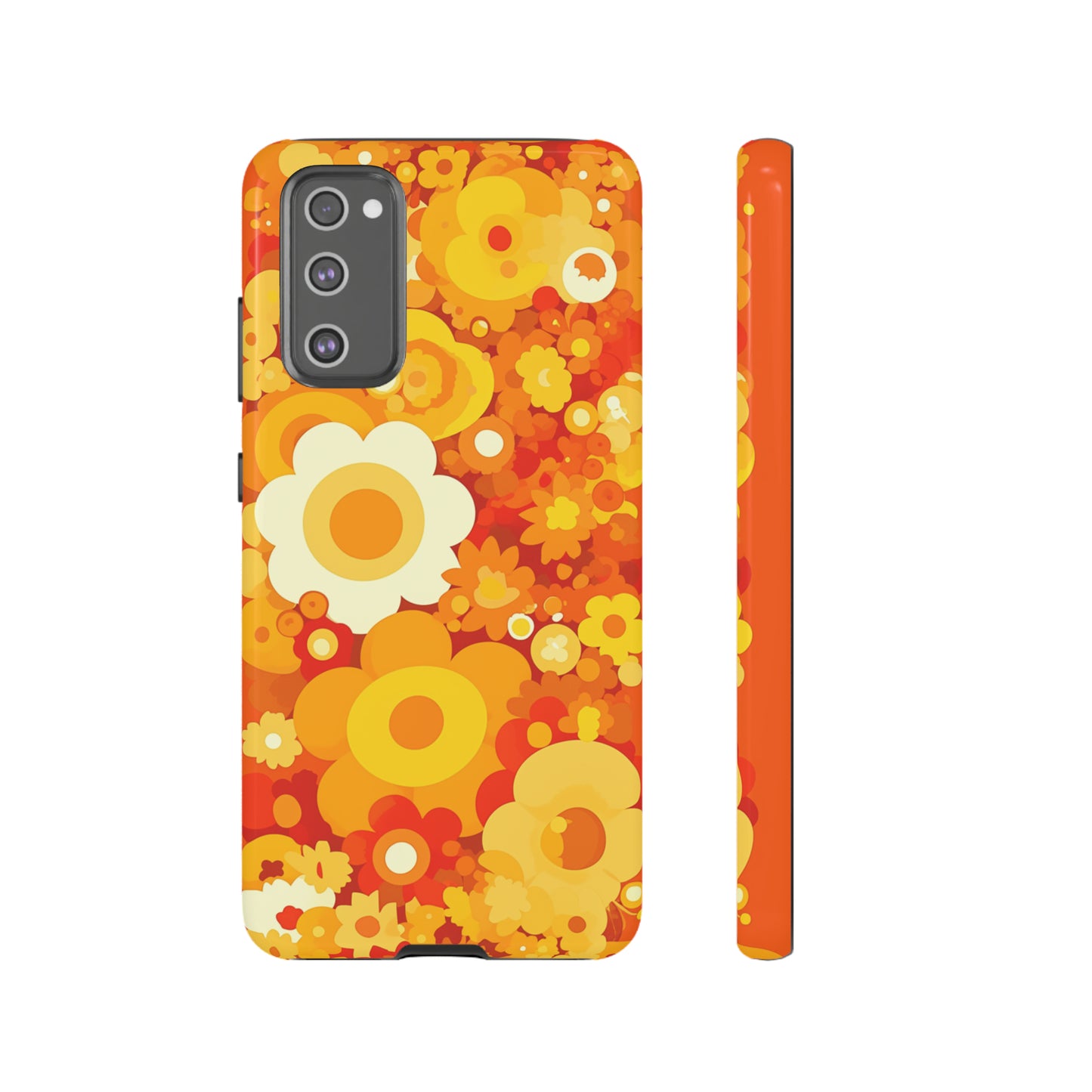 Big Bright Orange Abstract Floral iPhone Case / Samsung Case